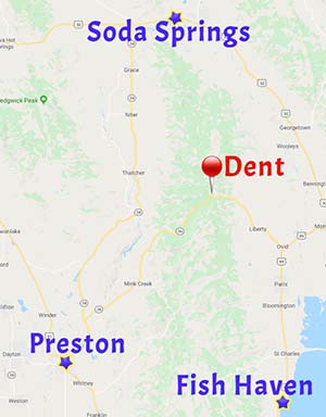 map of Preston, Fish Haven, and Soda Springs