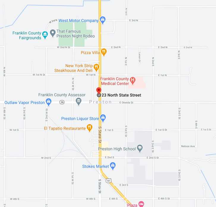 map of Preston, ID